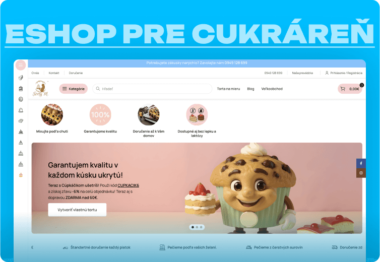 E-shop pre cukráreň Torty M.